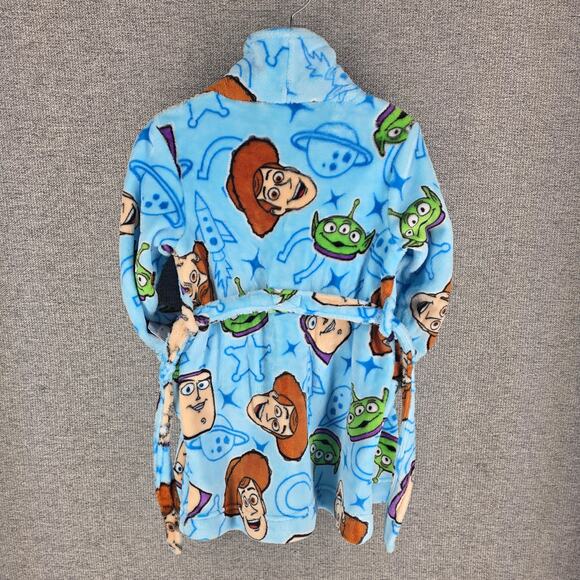 DISNEY TOY STORY TODDLER BOYS' BATHROBE WOODY BUZZ LIGHTYEAR ALIEN SIZE 3T - Picture 4 of 9